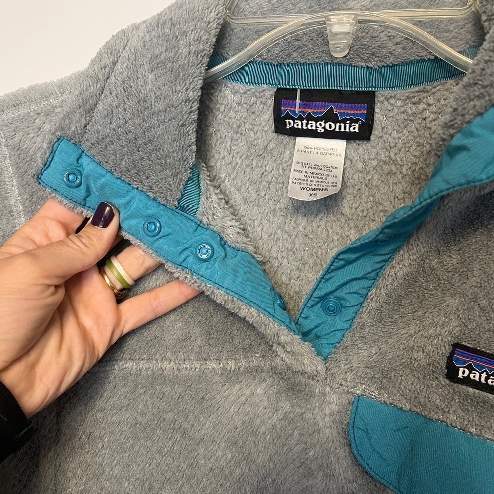 Patagonia Women’s Retool Snap-T Fleece X-Small Grey Teal - Picture 12 of 13